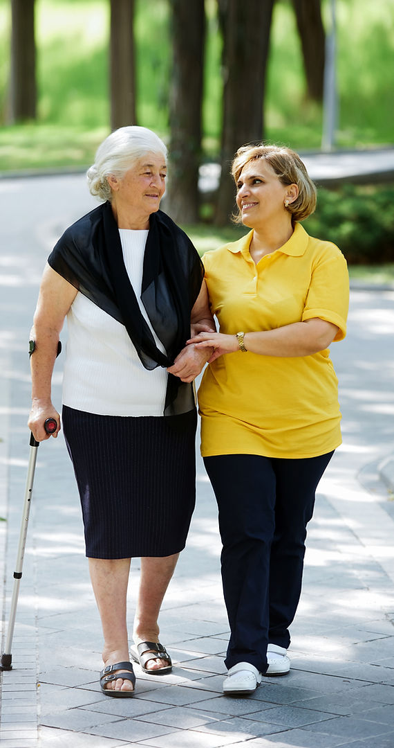 Retired Mother and Adult Daughter Walking