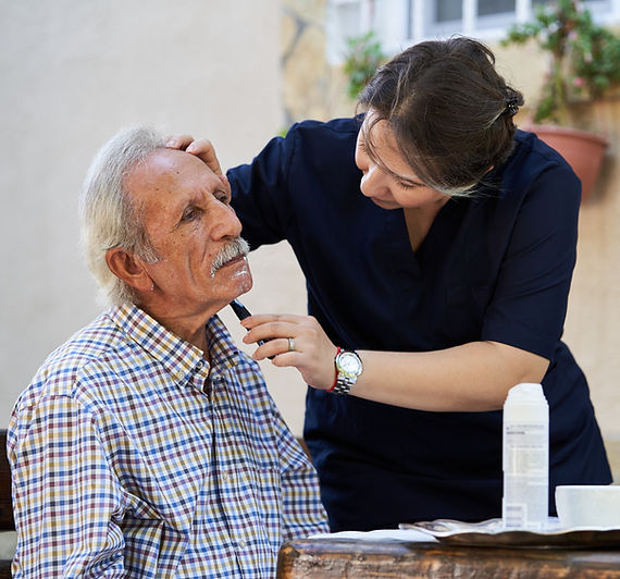 Retired Gentleman Receiving a Shave - Medicare